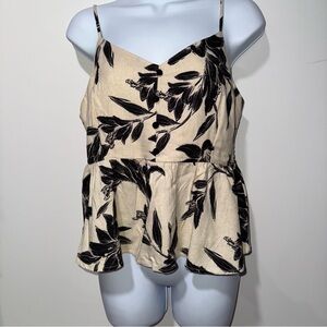 Black and Cream Floral Women's Top